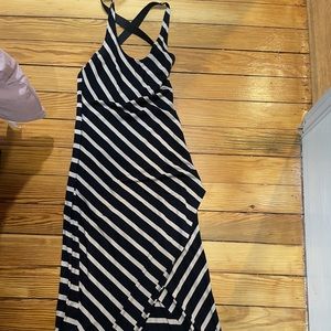 Very flattering black and beige dress